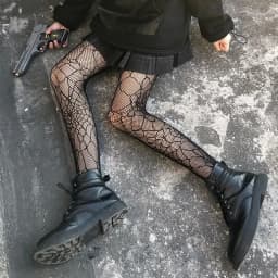 Classic Lolita Hollowed Out Lace Mesh Stockings Bottomed Pantyhose Women Sexy Japanese Girls Gothic Punk Retro Spider Web Tights