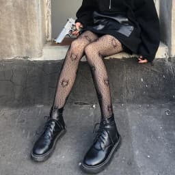 Classic Lolita Hollowed Out Lace Mesh Stockings Bottomed Pantyhose Women Sexy Japanese Girls Gothic Punk Retro Spider Web Tights