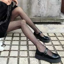 Classic Lolita Hollowed Out Lace Mesh Stockings Bottomed Pantyhose Women Sexy Japanese Girls Gothic Punk Retro Spider Web Tights