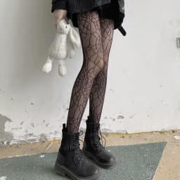 Classic Lolita Hollowed Out Lace Mesh Stockings Bottomed Pantyhose Women Sexy Japanese Girls Gothic Punk Retro Spider Web Tights