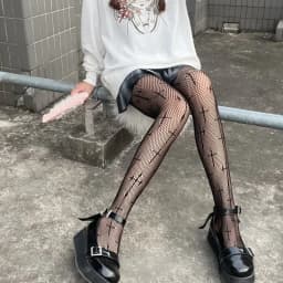 Classic Lolita Hollowed Out Lace Mesh Stockings Bottomed Pantyhose Women Sexy Japanese Girls Gothic Punk Retro Spider Web Tights