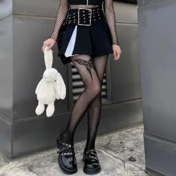 Classic Lolita Hollowed Out Lace Mesh Stockings Bottomed Pantyhose Women Sexy Japanese Girls Gothic Punk Retro Spider Web Tights