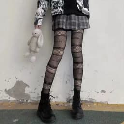 Classic Lolita Hollowed Out Lace Mesh Stockings Bottomed Pantyhose Women Sexy Japanese Girls Gothic Punk Retro Spider Web Tights