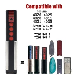 4020 TX03-868-4 4026 4031 Garage Door Remote Control 868mhz Rolling Code Handheld Transmitter APERTO 4025 4021 Gate Opener