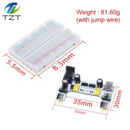 3.3V/5V MB102 Breadboard power module+ 400 points Solderless Prototype Bread board kit +65 Flexible jumper wires for arduino