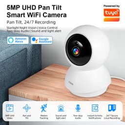 Fuers 5MP WiFi Camera Works With Tuya Smart Home Indoor Wireless IP Surveillance Camera Automatic Tracking Security Baby Monitor