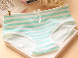 Japanese Anime Blue White Striped Panties Underwear Lolita Pink Briefs Lingerie Cute Soft Breathable Underpants Female Gifts New