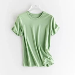High-end New 10% Silk & Mercerized Cotton Women T-shirt Luxury Tee Short Sleeve Silky Feeling Summer Wear  Tops V / O-neck