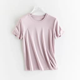 High-end New 10% Silk & Mercerized Cotton Women T-shirt Luxury Tee Short Sleeve Silky Feeling Summer Wear  Tops V / O-neck