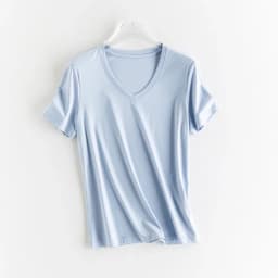 High-end New 10% Silk & Mercerized Cotton Women T-shirt Luxury Tee Short Sleeve Silky Feeling Summer Wear  Tops V / O-neck