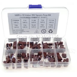 20Pcs 392 Square Fuse 0.5A 1A 2A 2.5A 3.15A 4A 5A 6.3A 8A 10A 250V Plastic Fuse T2A LCD TV Power Board Commonly Slow Blow Fuse