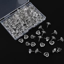 50pcs/100pcs box Heart Shape Markers Drawing Photo Wall Studs Cork Board Pins Transparent Push Pins Photo Thumb Maps Thumbtack