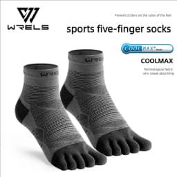 WRELS Coolmax Sports Socks Comfy Elastic Shock-proof Breathable Run Knitted Socks High Performance Athletic Five Toe Socks