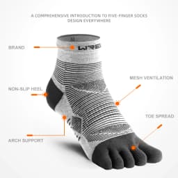 WRELS Coolmax Sports Socks Comfy Elastic Shock-proof Breathable Run Knitted Socks High Performance Athletic Five Toe Socks