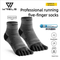 WRELS Coolmax Sports Socks Comfy Elastic Shock-proof Breathable Run Knitted Socks High Performance Athletic Five Toe Socks