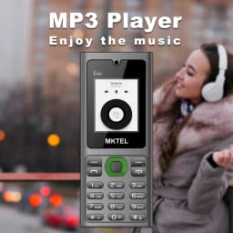 MKTEL EXO Feature Phone Senior Mobile Phone Dual SIM Dual Standby 1.77" Display GSM MP3 MP4 FM Radio Strong Torch Loud Speaker