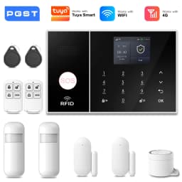 PGST WiFi 4G 2G GSM Home Alarm System Works with Tuya Smart Life Security Protection Alarm Security System Motion Door Sensor