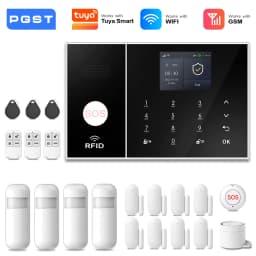 PGST WiFi 4G 2G GSM Home Alarm System Works with Tuya Smart Life Security Protection Alarm Security System Motion Door Sensor