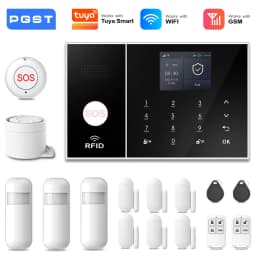 PGST WiFi 4G 2G GSM Home Alarm System Works with Tuya Smart Life Security Protection Alarm Security System Motion Door Sensor