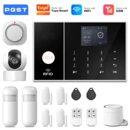 PGST WiFi 4G 2G GSM Home Alarm System Works with Tuya Smart Life Security Protection Alarm Security System Motion Door Sensor