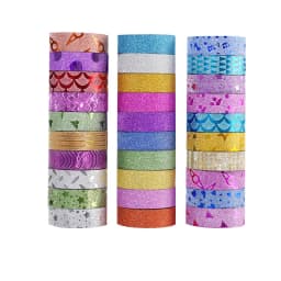 10PCS Glitter Glitter Pattern Washi Tape Adhesive Sticker Hand Diary Stickers Masking Tape Decorative Christmas DIY Crafts