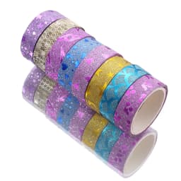 10PCS Glitter Glitter Pattern Washi Tape Adhesive Sticker Hand Diary Stickers Masking Tape Decorative Christmas DIY Crafts