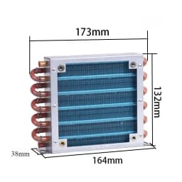 Small Shell Condenser Radiator Refrigerator Freezer Air-cooled Water-cooled Aluminum Fin and Copper Tube Heat Exchanger with Fan