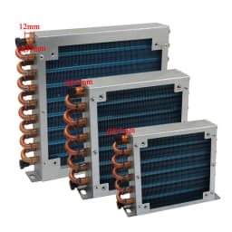 Small Shell Condenser Radiator Refrigerator Freezer Air-cooled Water-cooled Aluminum Fin and Copper Tube Heat Exchanger with Fan
