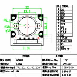 IMX219 Camera Module for NVIDIA Jetson Nano Board 77 120 130 200 160 222 Degrees HD 8MP 3280*2464 Adjustable Focal Lens