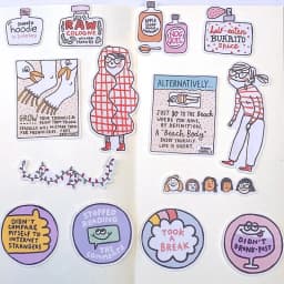 Stickers 23pcs Foreign Girl Hand Account Tool Set A Girl's Heart Funny Love Life Cartoon Hand Book Waterproof