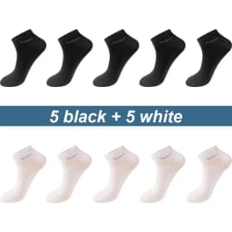 High Quality 10Pairs/Lot Men's Bamboo Fiber Socks Short Casual Breatheable Anti-Bacterial Man Ankle Socks New black busines