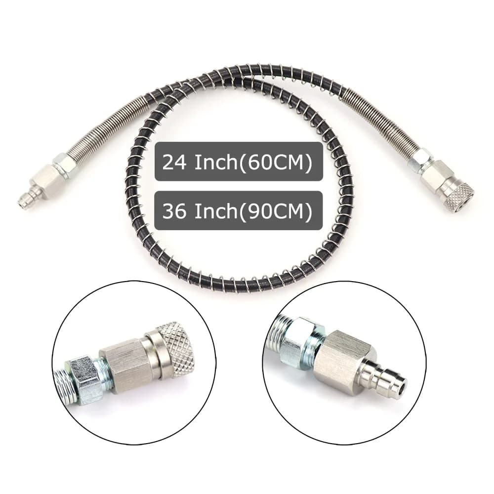 New 4500PSI AIR CO2 Remote Charging Fill Whip Hose Extension With 8MM Quick Disconnect