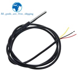 TZT 1/5PCS Stainless Steel Waterproof DS18b20 DS1820 1/2/3 Thread Temperature Probe Temperature Sensor 18B20 Cable For Arduino