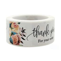 120Pcs Rectangle Thank You For Your Order Sticker for Packaging Stationery Stickers Roll Black Pink Transparent Thank You Labels