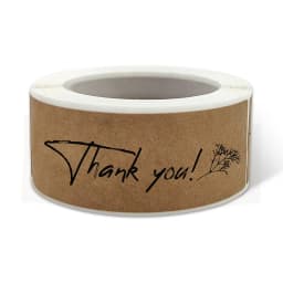 120Pcs Rectangle Thank You For Your Order Sticker for Packaging Stationery Stickers Roll Black Pink Transparent Thank You Labels
