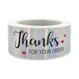 120Pcs Rectangle Thank You For Your Order Sticker for Packaging Stationery Stickers Roll Black Pink Transparent Thank You Labels