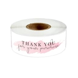 120Pcs Rectangle Thank You For Your Order Sticker for Packaging Stationery Stickers Roll Black Pink Transparent Thank You Labels