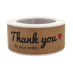 120Pcs Rectangle Thank You For Your Order Sticker for Packaging Stationery Stickers Roll Black Pink Transparent Thank You Labels