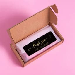 120Pcs Rectangle Thank You For Your Order Sticker for Packaging Stationery Stickers Roll Black Pink Transparent Thank You Labels