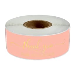 120Pcs Rectangle Thank You For Your Order Sticker for Packaging Stationery Stickers Roll Black Pink Transparent Thank You Labels