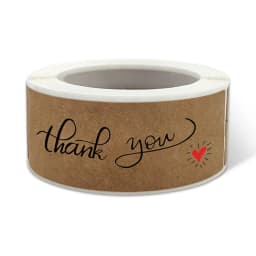 120Pcs Rectangle Thank You For Your Order Sticker for Packaging Stationery Stickers Roll Black Pink Transparent Thank You Labels