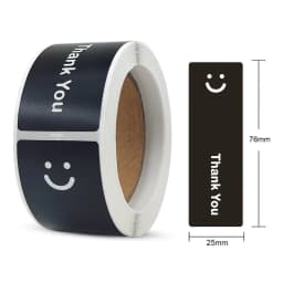 120Pcs Rectangle Thank You For Your Order Sticker for Packaging Stationery Stickers Roll Black Pink Transparent Thank You Labels
