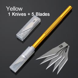 1Set Precision Carving Craft Knife Stainless Steel Hobby Knives for DIY Art Work Cutting Scrapbooking Stencil Models with5Blades