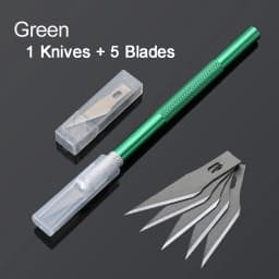 1Set Precision Carving Craft Knife Stainless Steel Hobby Knives for DIY Art Work Cutting Scrapbooking Stencil Models with5Blades