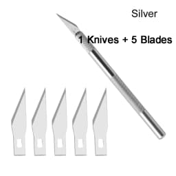 1Set Precision Carving Craft Knife Stainless Steel Hobby Knives for DIY Art Work Cutting Scrapbooking Stencil Models with5Blades