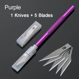 1Set Precision Carving Craft Knife Stainless Steel Hobby Knives for DIY Art Work Cutting Scrapbooking Stencil Models with5Blades