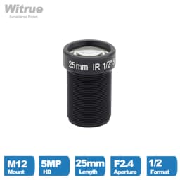 Witrue CCTV Camera Lens 5 Mega Pixel M12 X P0.5 Mount 1/2.5' F2.0 12MM 16MM 25MM Optional for Security IP Cameras