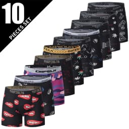 5/10 Pack Multi-size Teenagers To Adults Men's Boyshort Leisure Sports Joker Elastic Waist Long Men's Underwear Can Be Parent-ch