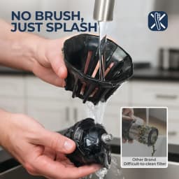 ROUNY Slow Juicer, Cold Press Extractor with Filter-Free, Easy Clean Electric Fruit Juicer Machine with Large Caliber, Black
