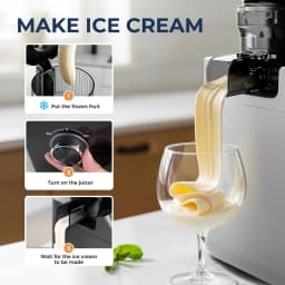 ROUNY Slow Juicer, Cold Press Extractor with Filter-Free, Easy Clean Electric Fruit Juicer Machine with Large Caliber, Black